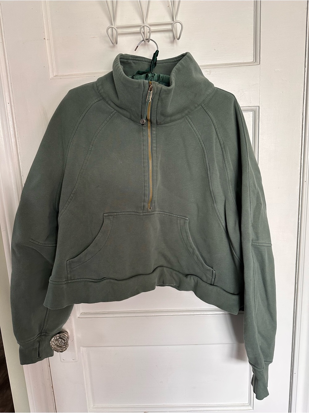 lululemon athletica Olive Green Half-Zip Funnel Neck Sweatshirt